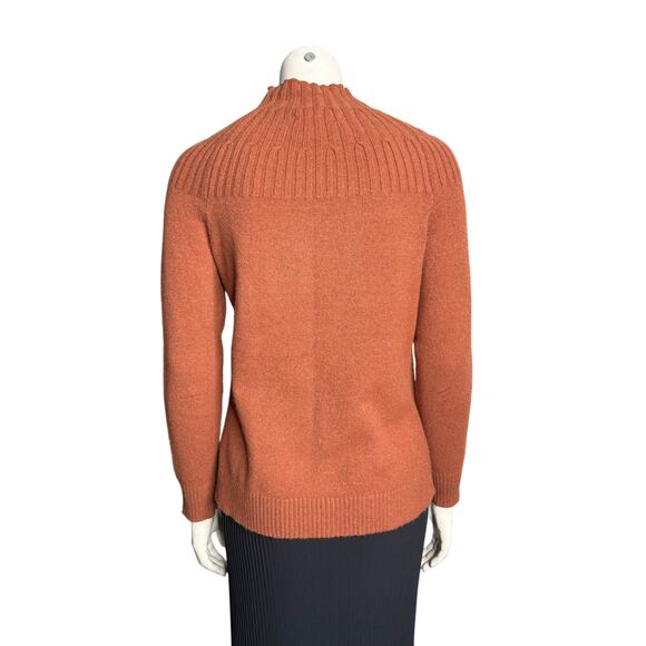 by Anthropologie Sweater Women's XS Mock Neck Ribbed in Burnt Sienna - Picture 2 of 6